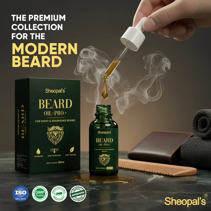 Sheopal’s Beard Oil Pro+ | Daily Beard Grooming & Care Essential | Lightweight Nourishing Oil | 50ml